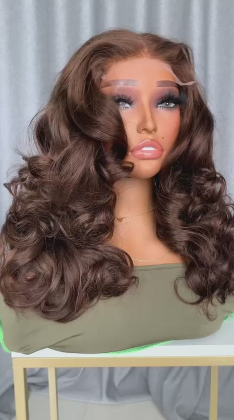 Rich chocolate bouncy wig